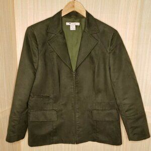 Nygard Collection Vintage Suede Feel Green Menswear Inspired Blazer 16